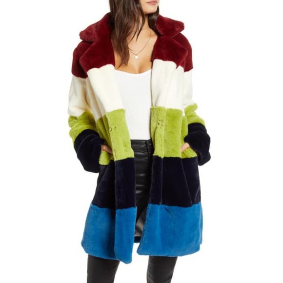 BlankNYC Jackets & Blazers - BlankNYC Super Nova Colorblock Faux Fur Jacket - S